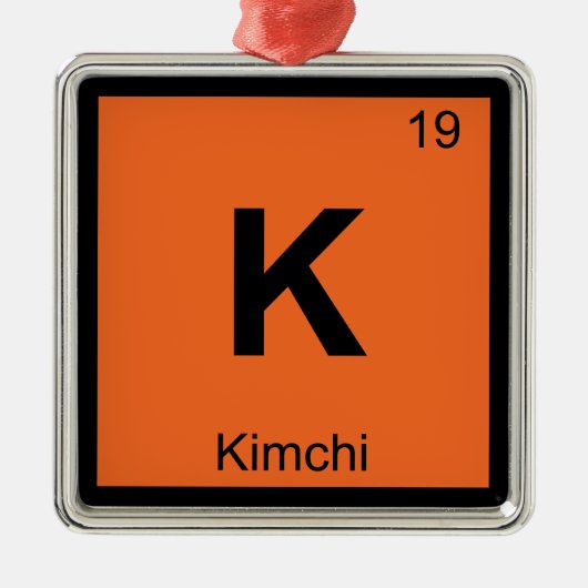 K - キムチ化学元素記号 メタルオーナメント (正面)