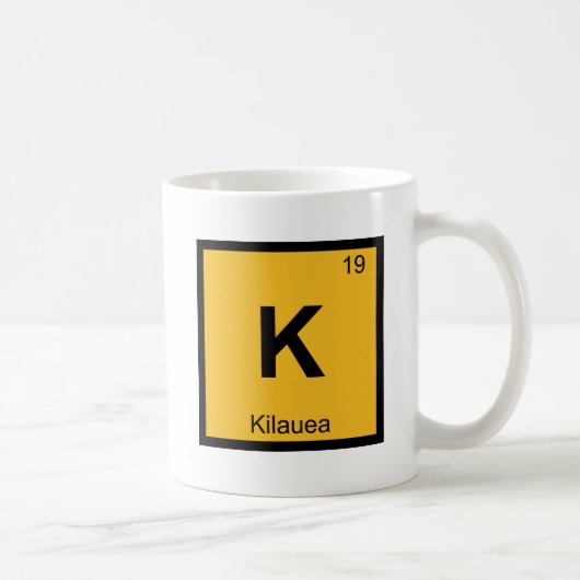 K - キラウエア火山 化学周期表 コーヒーマグカップ (右)
