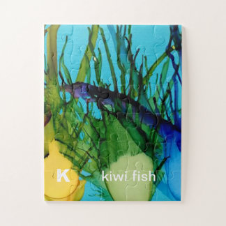 K -キーウィの魚のアルファベットの芸術のパズル ジグソーパズル