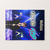 K – シンガーポップ・アートのオンステージXoXo Love K-Musicポップ・アートのカスタ ジグソーパズル (横)