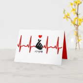 K-ハート指ポップ・アートの指記号Saranghae EKG カード (黄色い花)