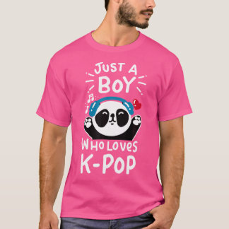 K – パンダKpopシャツクートを愛すポップ・アートのる少年に過ぎない Tシャツ
