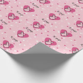 K – ピンクフィンガーポップ・アートのハートが大好き ラッピングペーパー (角)