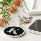 「K」 – 「フェイクダイヤモンド」キーきらきら光るチェーン キーホルダー (側面)