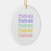 K -ポップ・アートの韓国語 – 안녕하세요 – 黒 セラミックオーナメント (右)