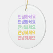 K -ポップ・アートの韓国語 – 안녕하세요 – 黒 セラミックオーナメント (左)