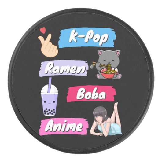 K-ポップ・アートの、ラーメン、ボバ、アニメ文化ファポップ・アートのン アイスホッケーパック (正面)