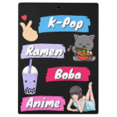 K-ポップ・アートの、ラーメン、ボバ、アニメ文化ファポップ・アートのン クリップボード (裏面)