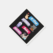 K-ポップ・アートの、ラーメン、ボバ、アニメ文化ファポップ・アートのン スタンダードカクテルナプキン (角)