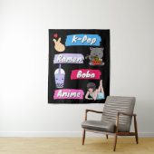 K-ポップ・アートの、ラーメン、ボバ、アニメ文化ファポップ・アートのン タペストリー (インサイチュ)