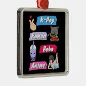 K-ポップ・アートの、ラーメン、ボバ、アニメ文化ファポップ・アートのン メタルオーナメント (右)