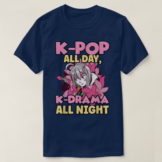 K-ポップ・アートのAll Day, K-Drama終夜アニメマンガT-Shi Tシャツ (デザイン正面)