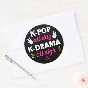 K-ポップ・アートのAll Day K-Drama All Nigh,韓国の音楽愛好家 ラウンドシール
