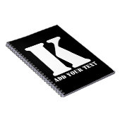 K  モノグラム クラシック おしゃれ カスタム ウェディング テンプレート ノートブック (右側)