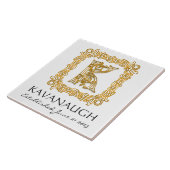 "K"姓の記念日結婚モノグラムタイル タイル (側面)