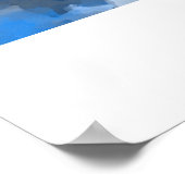 "K"恐竜の水彩青い子供の名前のポスター ポスター (角)