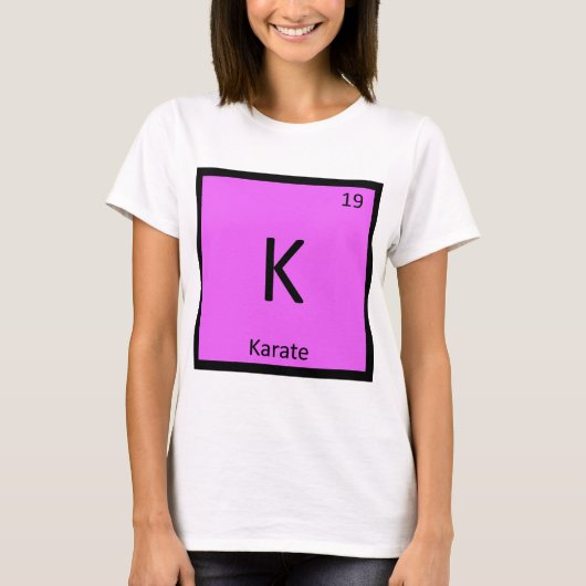 K - 空手 武術 化学 周期表 Tシャツ (正面)
