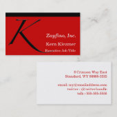 K -赤のイニシャル 名刺 (正面/裏面)