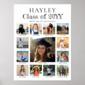K-12 Graduation Photo Timeline Collage Poster ポスター (正面)