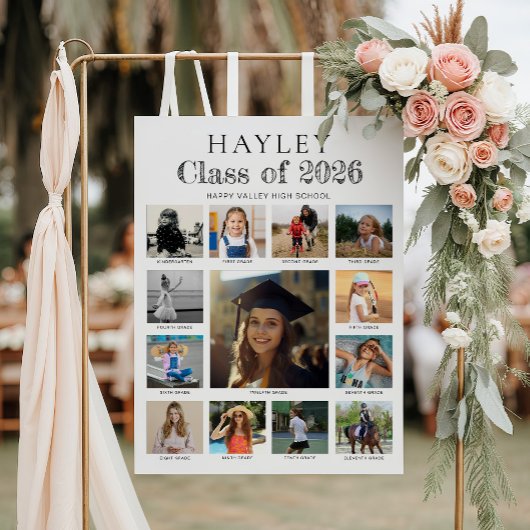 K-12 Graduation Photo Timeline Collage Poster ポスター