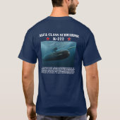 K-222ソビエトアルファのクラスの潜水艦のティー Tシャツ (裏面)