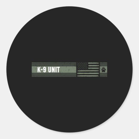K-9ユニットア動揺してメリカ国旗K9 ラウンドシール (正面)