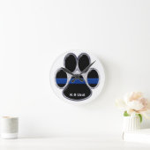 K-9単位の薄いブルーライン ラウンド壁時計 (ホーム)