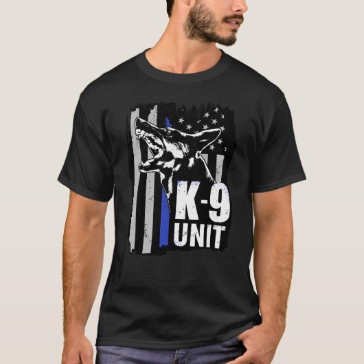 K-9単位-警察部隊のジャーマン・シェパード Tシャツ (正面)