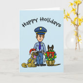 K-9警官クリスマスカード カード (黄色い花)