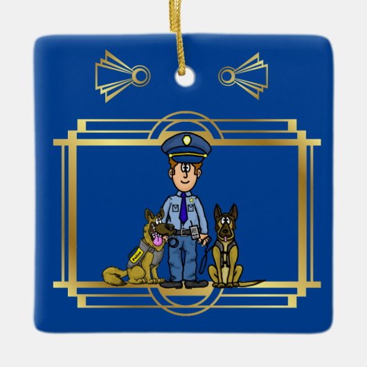 K-9警察官クリスマスオーナメント Ver. 2 セラミックオーナメント (正面)