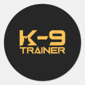 K-9 K9 Dog Handler Trainer Police Security Hallowe ラウンドシール (正面)