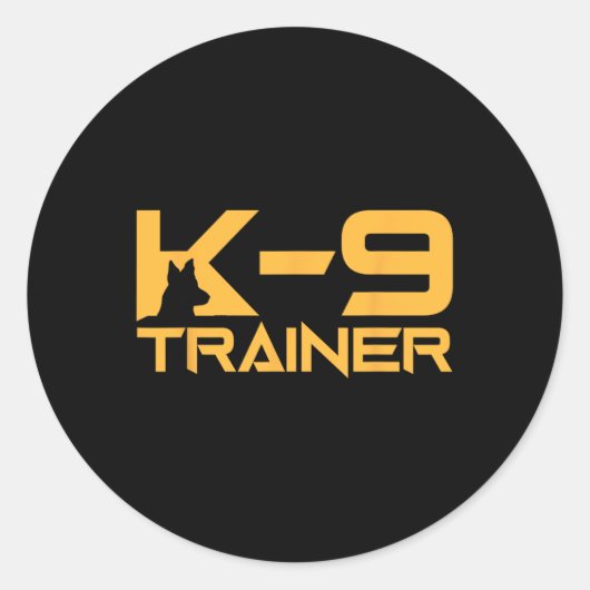 K-9 K9 Dog Handler Trainer Police Security Hallowe ラウンドシール (正面)