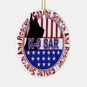 K-9 SARのオーナメントの調査および救助 セラミックオーナメント (右)