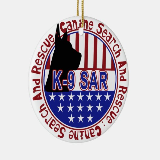 K-9 SARのオーナメントの調査および救助 セラミックオーナメント (右)