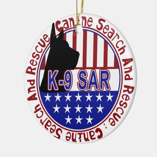 K-9 SARのオーナメントの調査および救助 セラミックオーナメント (左)