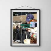 K-Aesthetic Winter Moodboard Cozy Café Collage ポスター