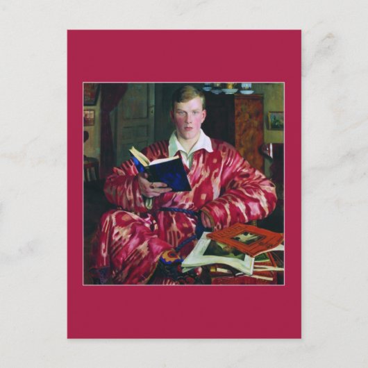 K.B.クストディエフのポートレートバイボリス・クストディエフ ポストカード (正面)