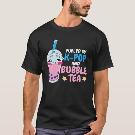 K-Bubble Tea Korean Bobaポップ・アートの Drink Anime Tシャツ (正面)