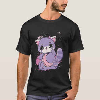 K Decora Fairy Kei Red Panda Moon Otaku Anime Nugo Tシャツ