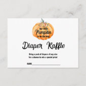 K. Diaper Raffle Little Pumpkin Baby Shower Card エンクロージャーカード (正面)