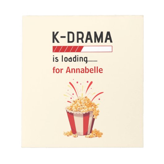 K-Dramaロード中 パーソナライズド ノートパッド (正面)