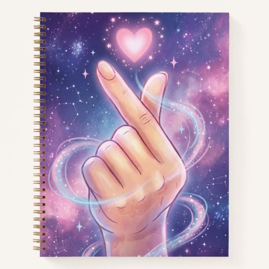K-fan aesthetic Finger Heart Spiral Notebook ノートブック (正面)