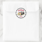 K-Food Kimbap Illustration Sticker ラウンドシール (バッグ)