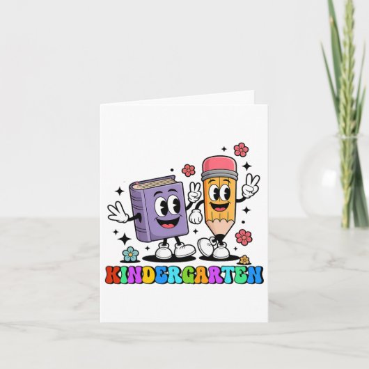 K Is For Kindergarten Teacher Pencil Book Back To  カード (正面)