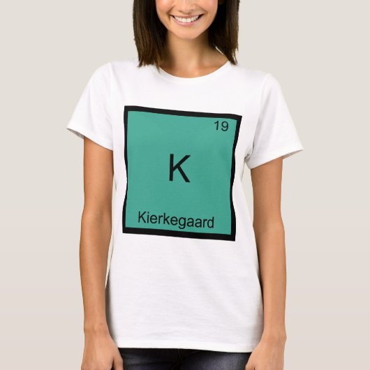 K - Kierkegaard化学素おもしろい子シンボルティー Tシャツ (正面)