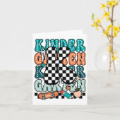 K Kindergarten Teacher Checkered Back To School Ki カード (黄色い花)