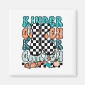 K Kindergarten Teacher Checkered Back To School Ki マグネット (正面)