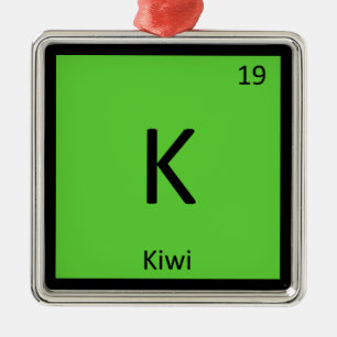 K - Kiwi Fruit化学の周期表記 メタルオーナメント