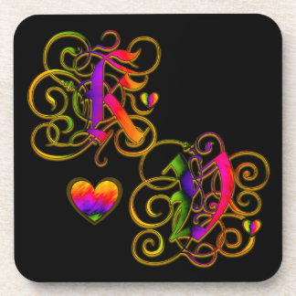 K Loves V on Black Coaster withハート コースター