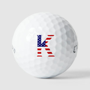 K MonogramがUSAフラグcss gbcntにオーバーレイ ゴルフボール